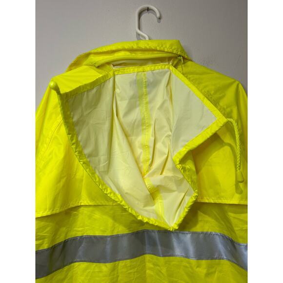 ANSI Class E Rain Jacket Yellow Collapsible Hood Scotchlite Reflective 107-2015‎ - Picture 6 of 7